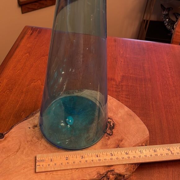 Venetian Turquoise Glass Vase - Picture 5 of 7